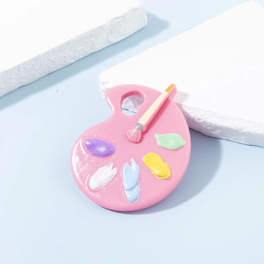 6pcs Mini Palette Resin Charms Pendant Set for DIY Keychains