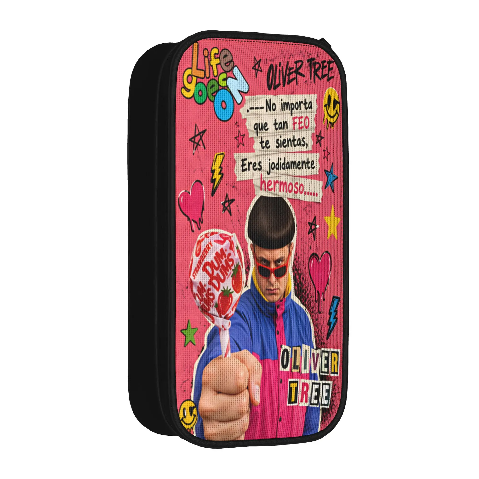 oliver tree life goes on Pencil Case  Back To School Pencil Cases Double Layer Girls Boys Cool Large Pencil Bag School Supplies