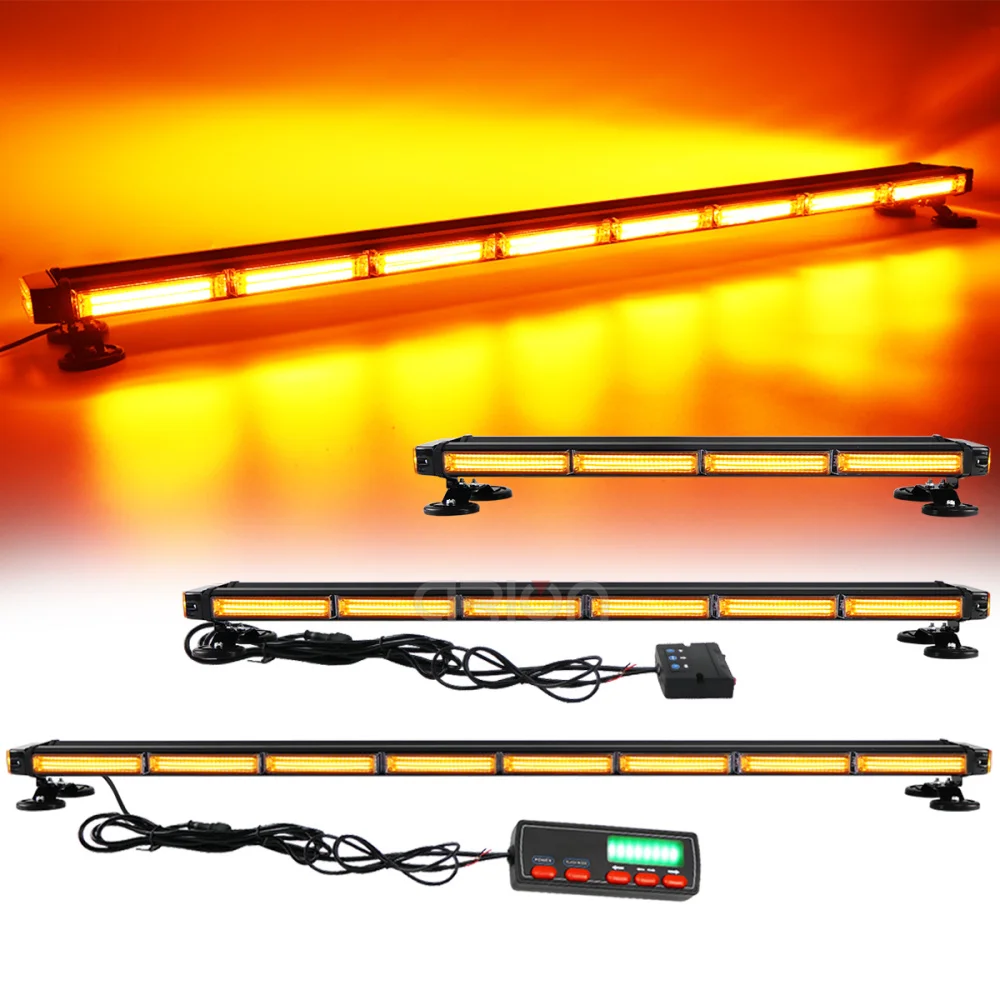 

20" to 49" 124cm 4 Side Car Truck Magnetic COB LED Advisor Beacon Strobe Flashing Security Warning Light Bar Emergency Lamp