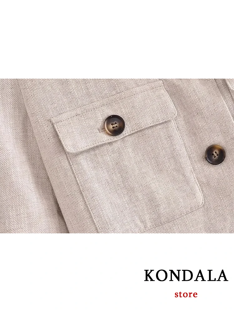 KONDALA Casual Beige 2 Pieces Women Suits V Neck Short Sleeve Blazer+High Waist Straight Shorts Skirt Fashion 2023 Summer Sets