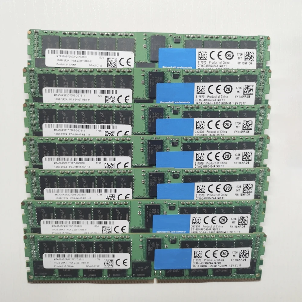 

1PCS 16G RAM 16GB 2RX4 DDR4 2400 PC4-2400T-RB1 For MT Server Memory MTA36ASF2G72PZ-2G3B