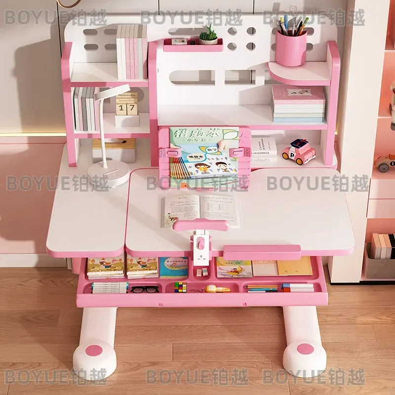 Adjustable Kids Study Desk and Chair Set Ergonomic Writing Table for Primary School Students Height Adjustable Learning view 5