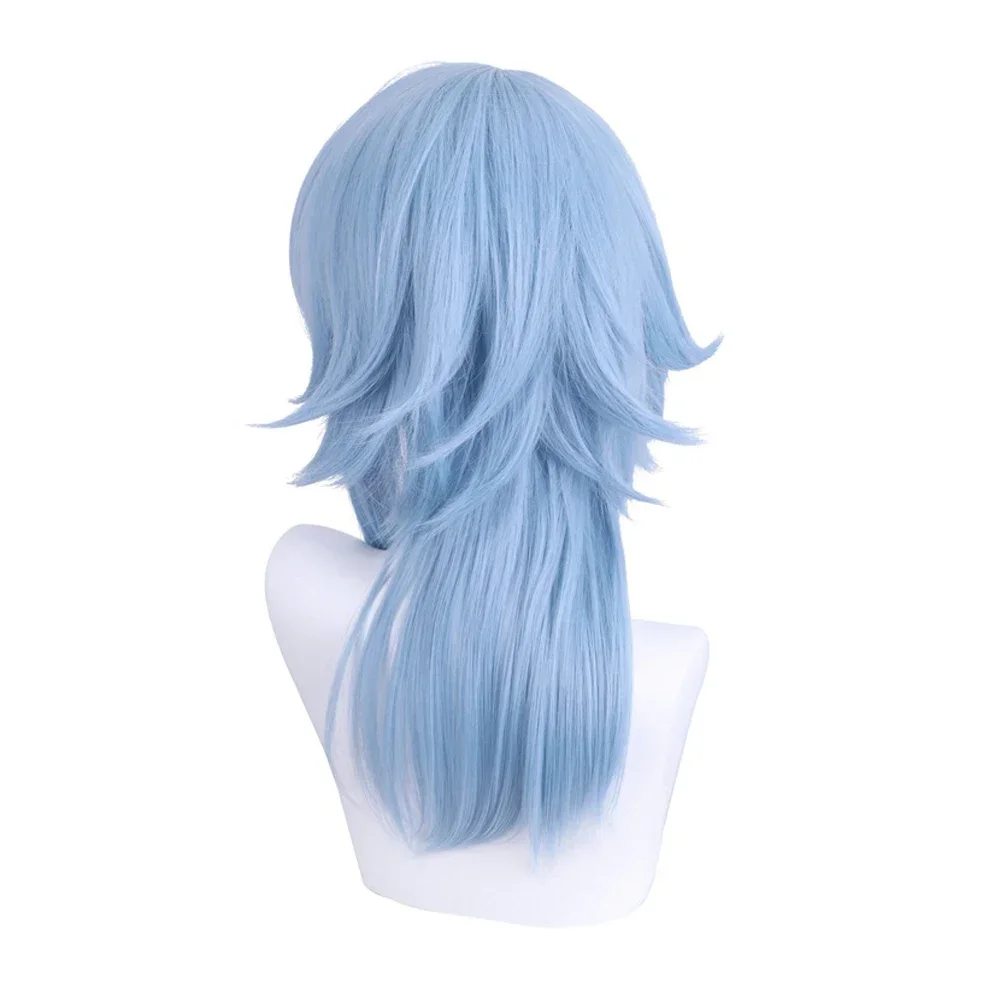 RANYU Genshin Impact Kamisato Ayato Wigs Synthetic Long Straight Blue Game Cosplay Hair Heat Resistant Wig For Party