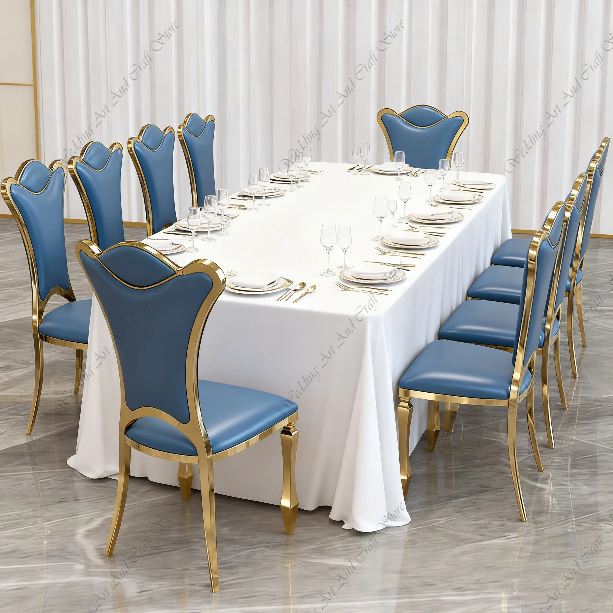 24pcs f30 Luxury Banquet Chair Classic Dining Hotel Chairs Gold Stainless Steel Frame Restaurant Banquet Wedding Chair ivy383