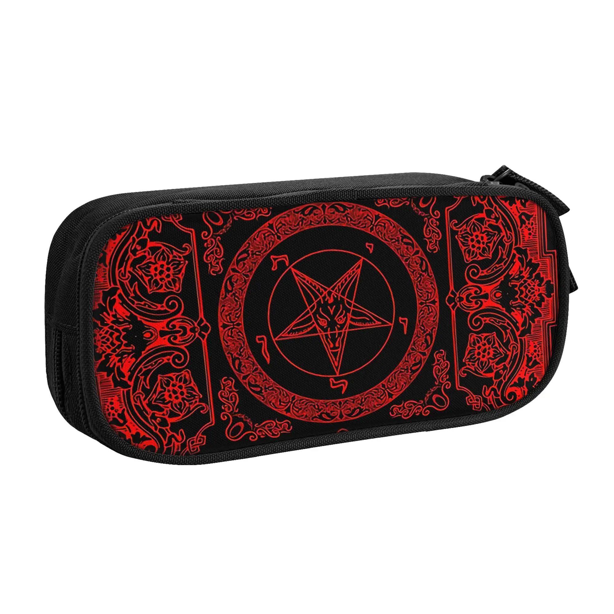 The Sabbatic Goat Baphomet Cute Pencil Cases Boy Girl Large Capacity Gothic Satanic Pencil Pouch Student School