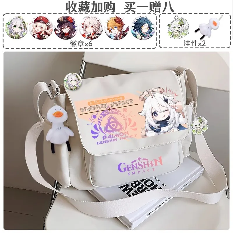 

Game GS Impact Anime Cos Lumine Venti Xiao Xaingling Nahida Etc. All Kinds of Cartoon Printed Hand Canvas Study Bag Gift