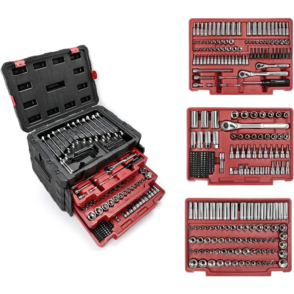 

Набор механических инструментов из 450 предметов, Универсальный Профессиональный набор инструментов с большой работой чехол Box