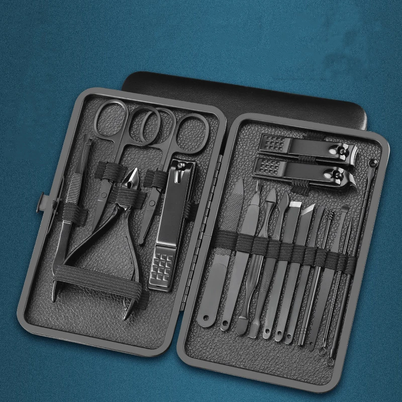 7/10/12/16/18pcs/set Stainless Steel Manicure Set Professional Nail Clipper Kit of Pedicure Tools Ingrown ToeNail Trimmer 6