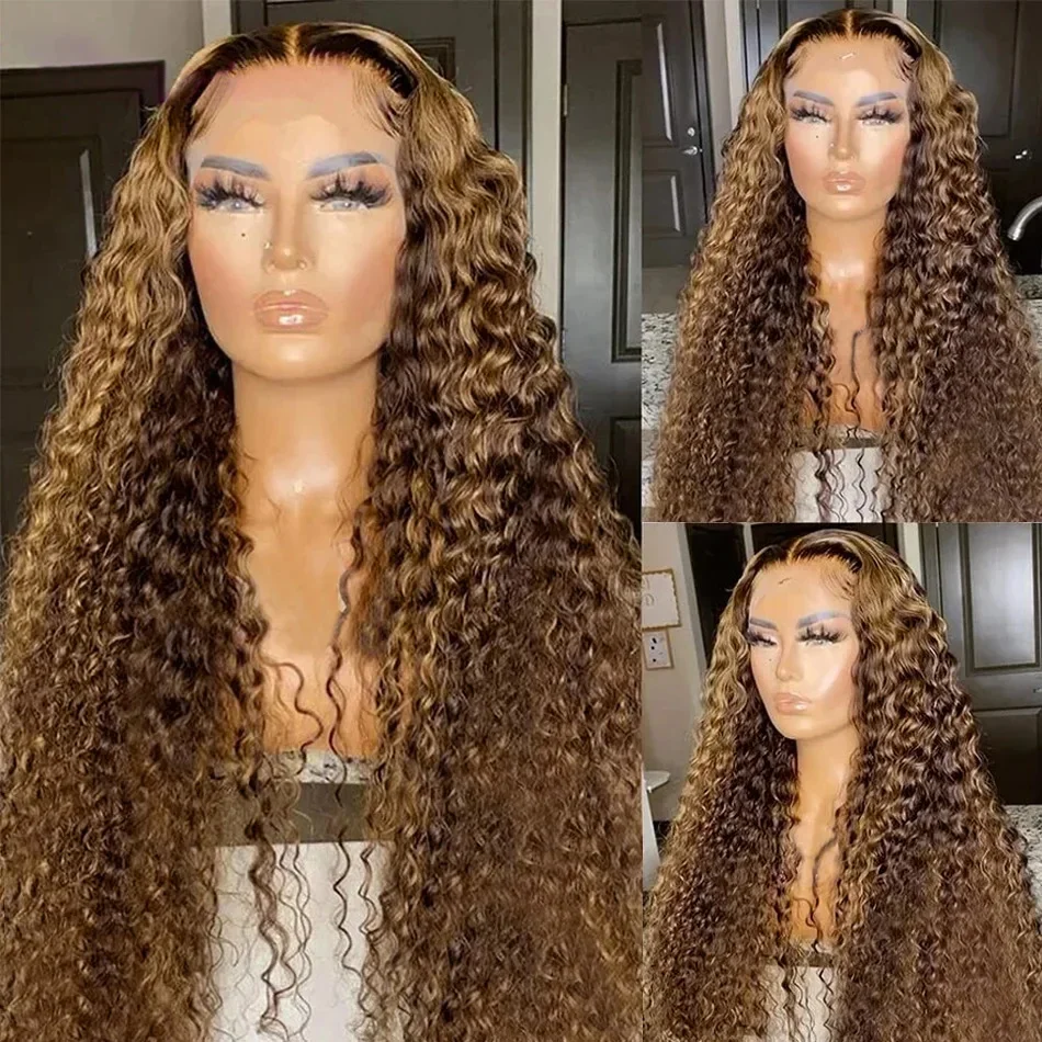 Highlight Wig Human Hair Ombre HD Lace Front Wig 13x6 Human Hair Deep Wave 13x4 Lace Frontal Wig Brazilian Curly Wigs For Women