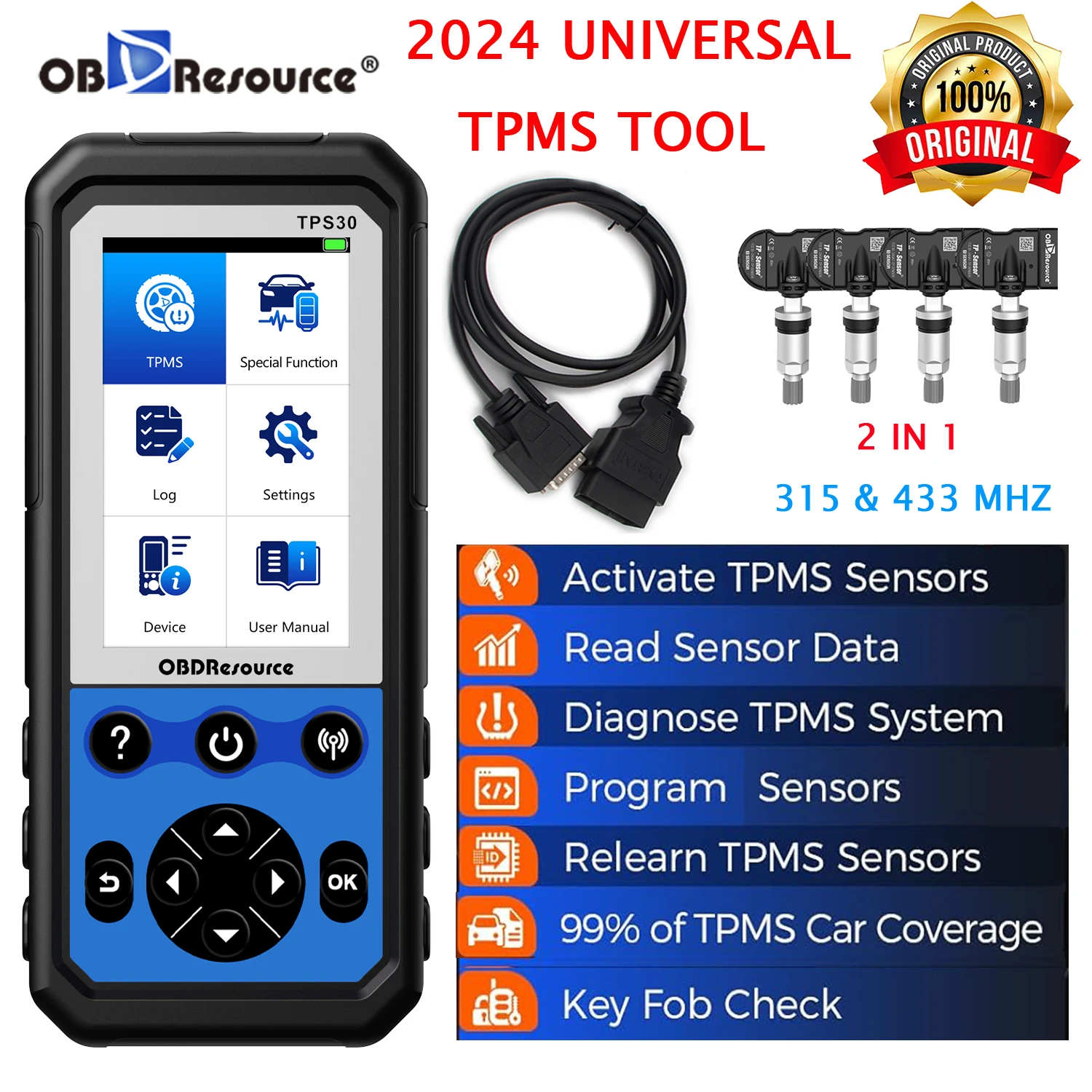 

TPS30 Инструмент для программирования давления в шинах OBD2 Автомобильный сканер Диагностический инструмент TP-сенсоры Профессиональный инструмент для программирования Аксессуары