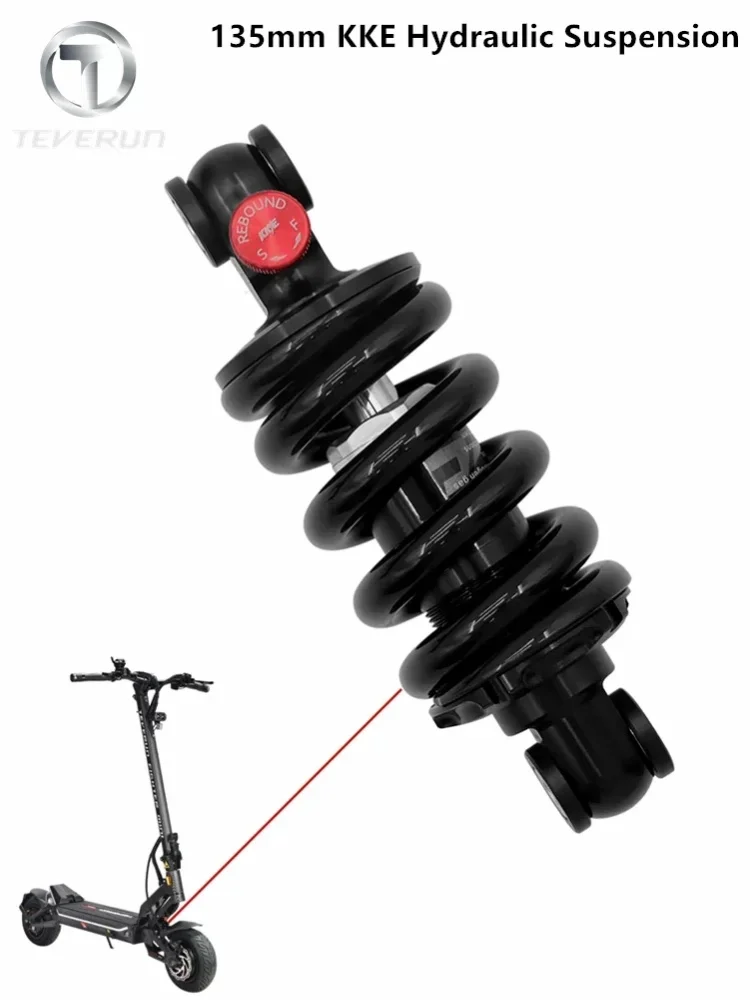 DOSTĘPNE W MAGAZYNIE W UE: 135 mm, hydrauliczne zawieszenie KKE do hulajnóg Teverun Fighter Mini/Mini Pro/Kukirin G4, oryginalny amortyzator. — 2