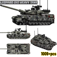2025 German Leopard 2A7 Heavy Tank Military Model Children's Puzzle Assembly Small Particle Building Blocks For Kids Boys Gifts