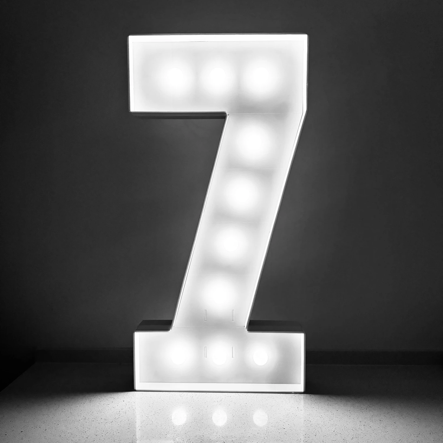 1Pc 73cm/28.7inch Light Up Digitale Marquee Frame Witte Lichten KT Board Nummer 0-9 Plug-in KT Board Met Beugel Party Decoratieve