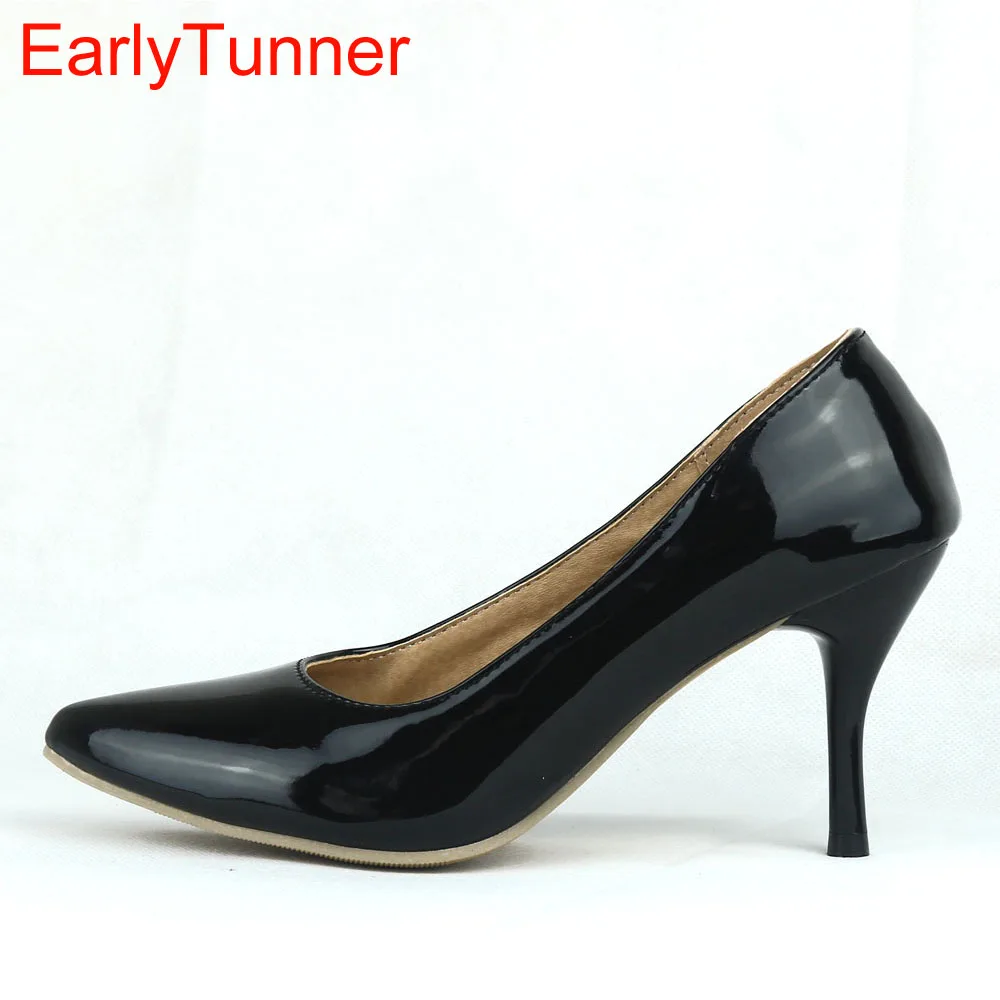 Brand New Sexy Black Naked Red High Heels Women Nude Glossy Pumps Ladies Formal Work Shoes EA3 Plus Big Size 43 12 30 47