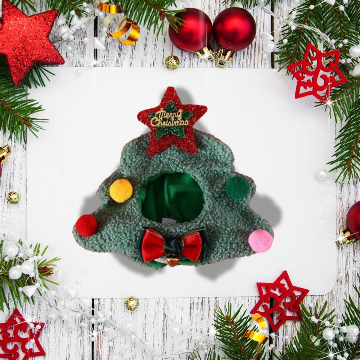 Christmas Hats For Dogs And Cats, Cute And Warm Winter Decoration Headwear Hats Dogs And Puppies Festive Christmas Tree Hats