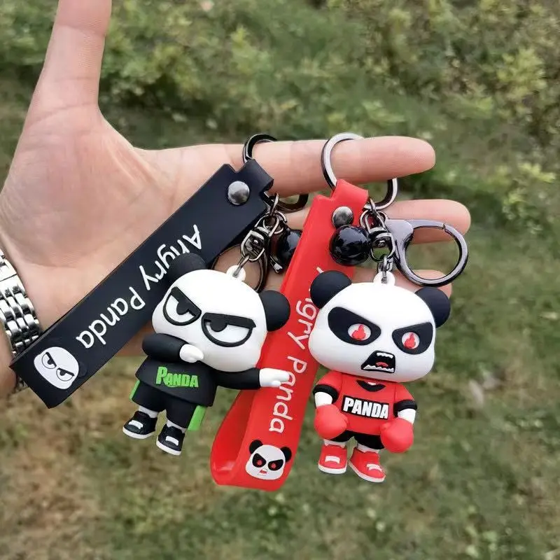 2024 New Cartoon Cute Trendy Panda Doll Keychain Creative Violent Panda Personalized Pendant Couple