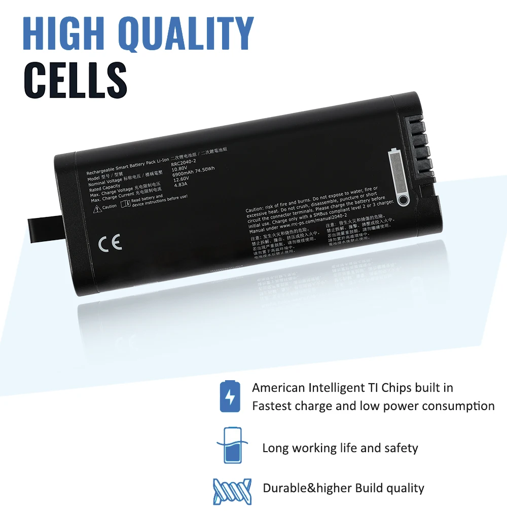 Imagem -03 - Etesbay Inteligente Li-ion Battery Pack Bateria para Olympus Epoch 650 Flaw Detector Fluke Bp291 Oscilômetro 41003004 6900mah Rrc20402