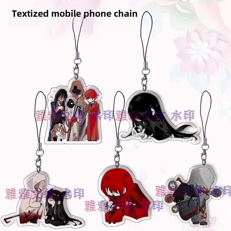 Q-version text-based game mobile phone chain crawling mens cartoon mobile phone chain backpack pendant accessories acrylic