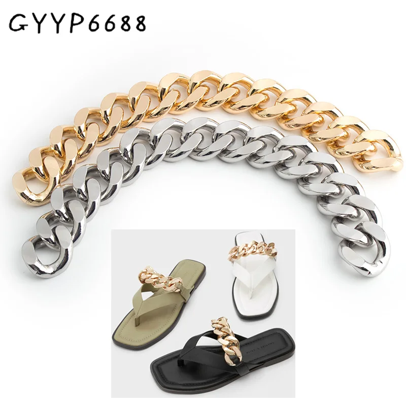 

1-5 meters 8 mm thick 30 mm width chain purse strap wallet chains Aluminum Gold bag strap