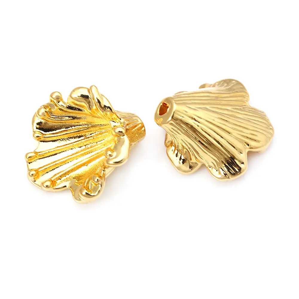 10PCS 18K Gold Color Brass Lily Flower Beads Caps Tassel Caps High Quality Diy Jewelry Making Earrings Accessories for Women
