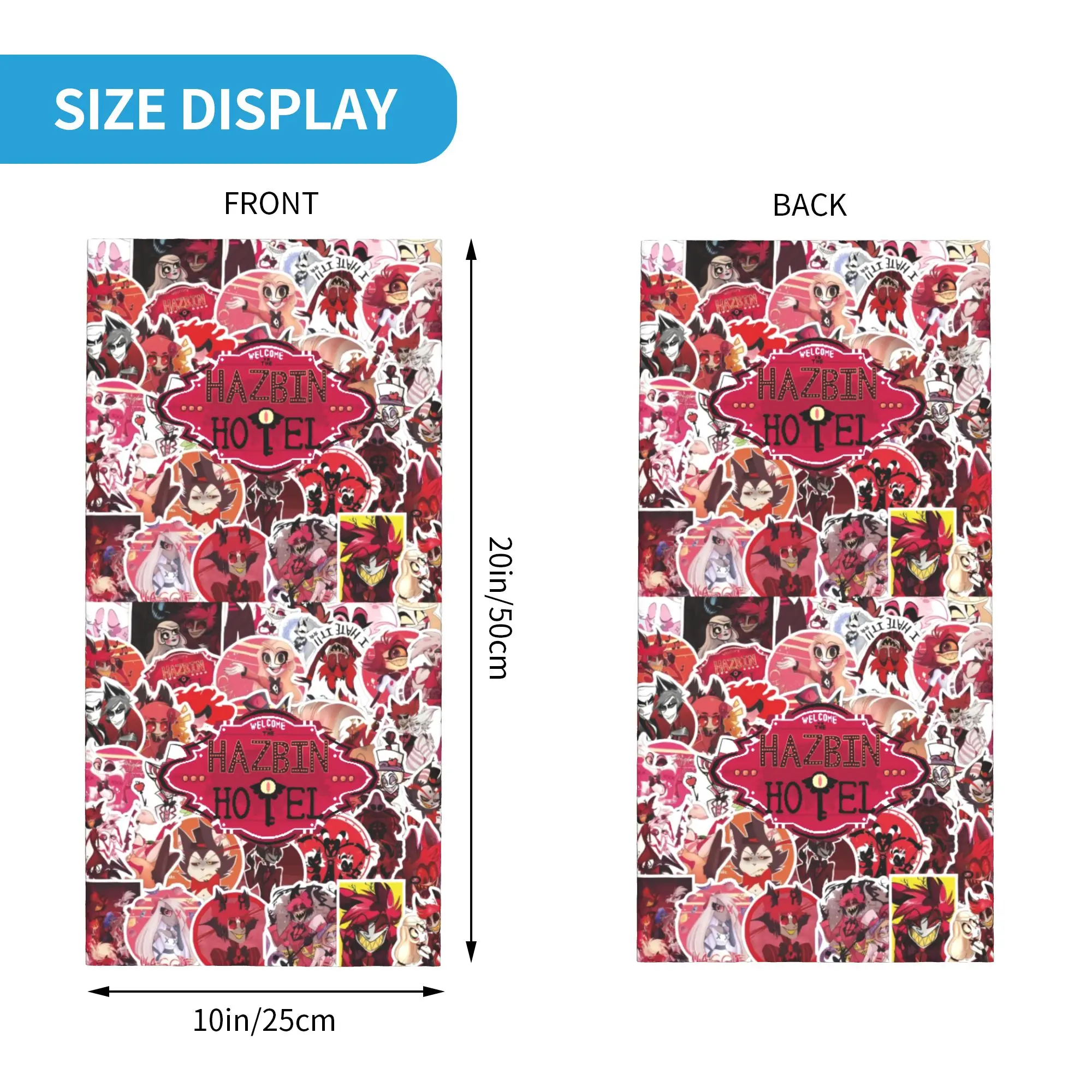 Custom Hazbin Hotels America  Neck Gaiter Men Women UV Face Shield Winter Anime Comedy Song And Dance  Bandana Scarf for Cycling