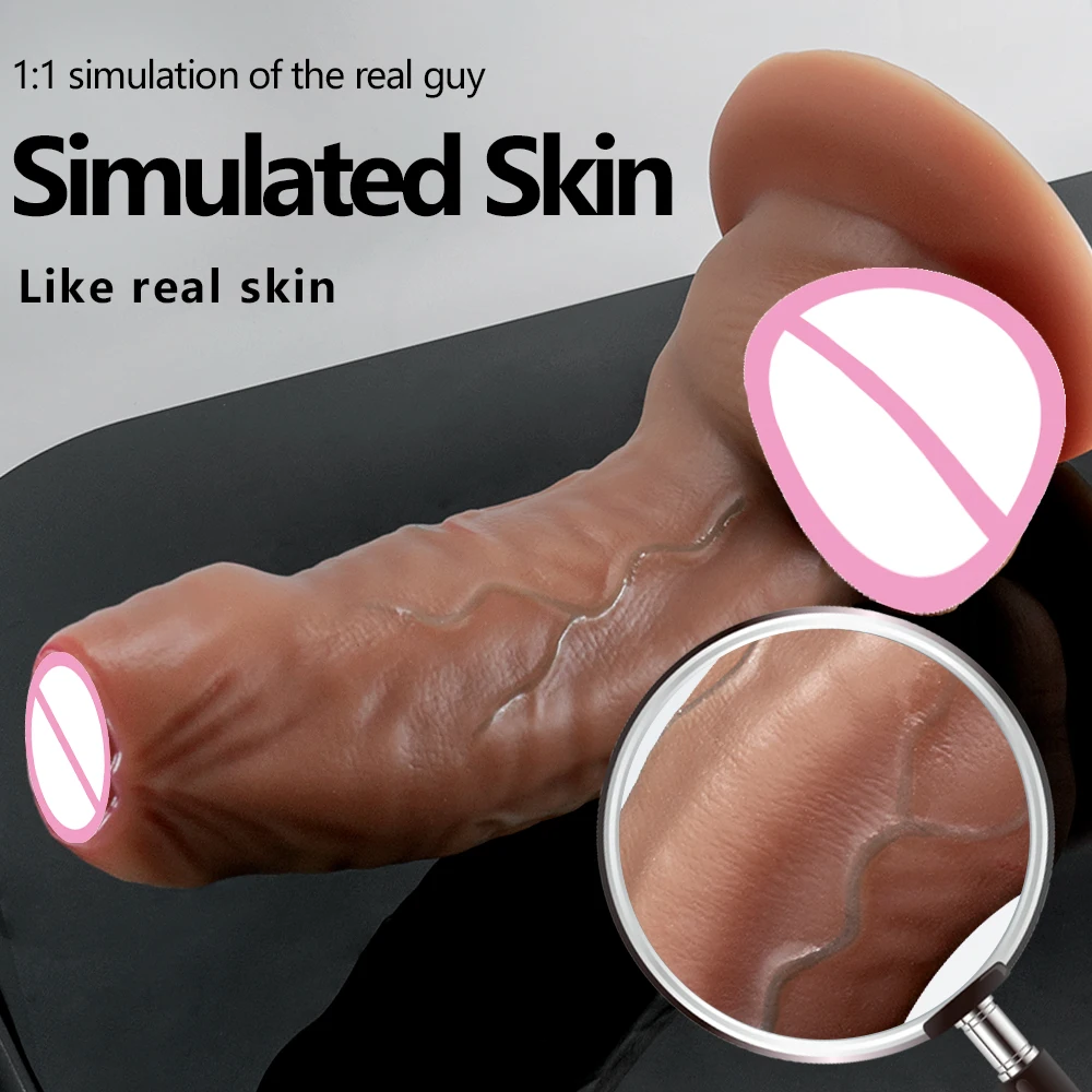 Big Dildos Super Large Penis Sex Toy For Women Foreskin glans penis Anal Ultra simulated medical silicone Flesh brown Adults 18