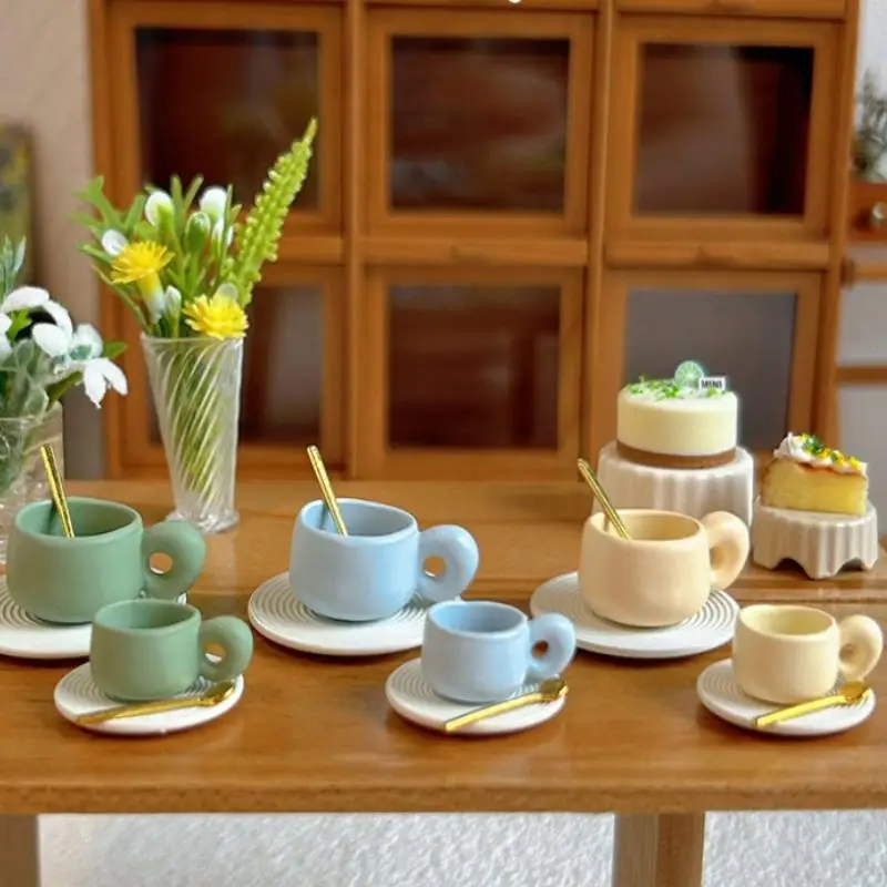 3 pièces maison de poupée Miniature tasse d'eau jouet modèle Mini Simulation alliage café boisson tasse maison de poupée bricolage décoration accessoires