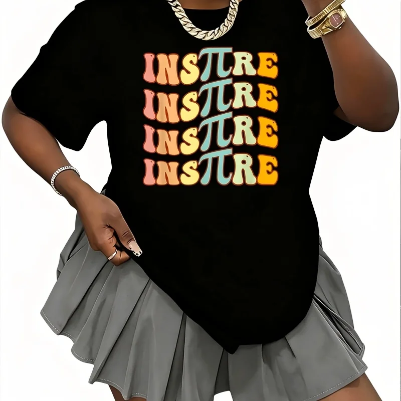 Groovy Inspire Pi Day Funny Pi Number for Math Teacher Women's T-Shirt 100% Cotton Fun Print Short Sleeve Top Casual Round Neck Tee S-5Xl