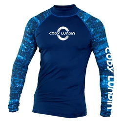 Cody Lundin-Sweat-shirt à manches longues pour homme, protection solaire UV, randonnée, course à pied, entraînement, natation, surf, éruption cutanée