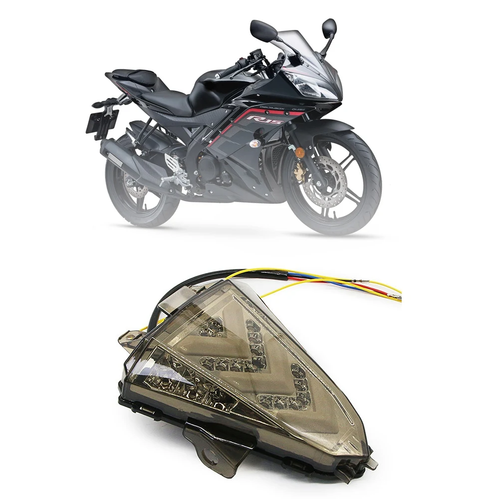 LED Tail Light For YAMAHA YZF R15 2014 2015 2016 Motorcycle Brake Turn Signals Integrated-X59A