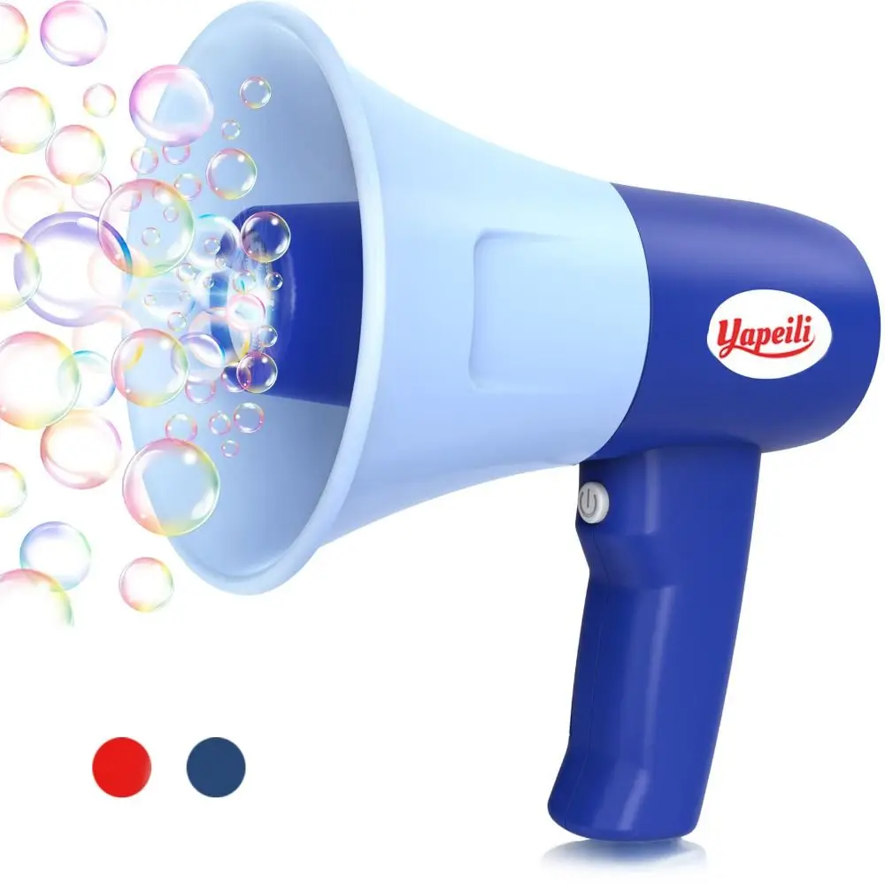 

2-in-1 Automatic Bubble Machine with LED Light & Music Multipurpose Bubble-Machine Toys Gift Horn Shape Bubble Microphone Toys