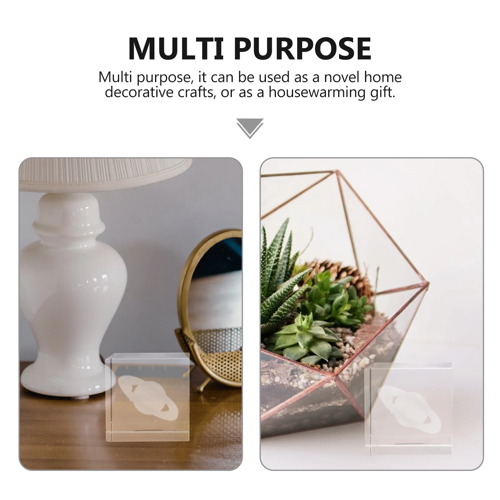 

1Pcs Crystal Inner Carved Planet Cubic Adornment Decorative Desktop Ornament Home Decoration Crystal Craft Elegant Gift Souvenir
