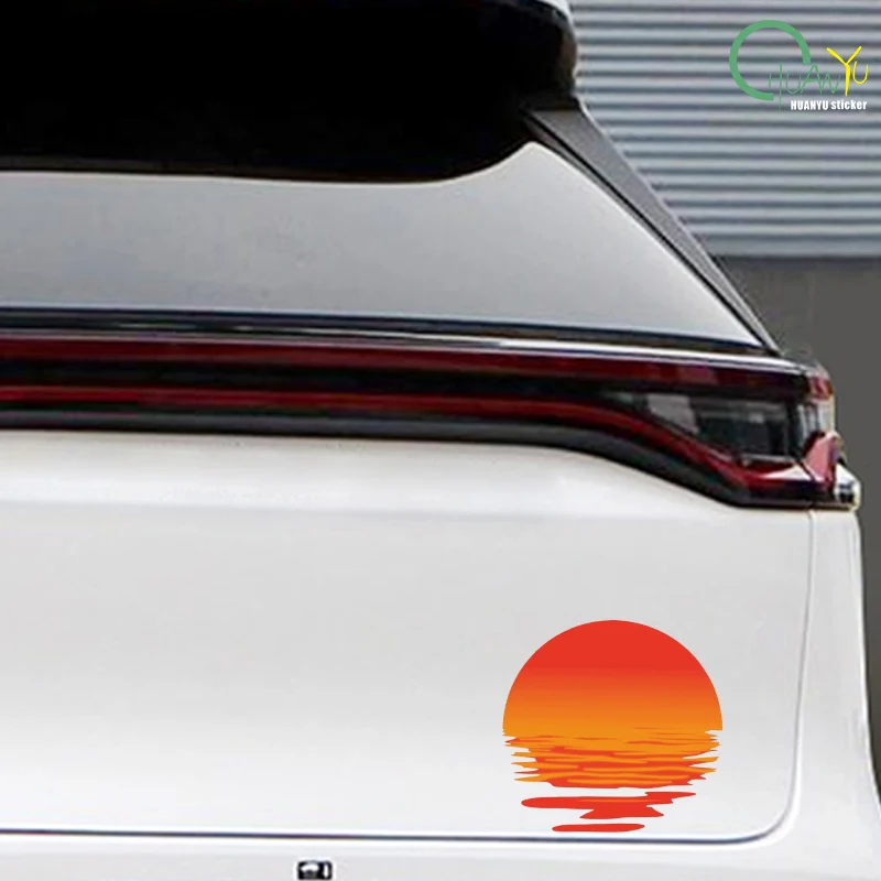 Sunset Car Stickers Vinyl Palm Tree Auto Decals Charm Side Window Cover Automobile Tuning Decor Accessories  Styling