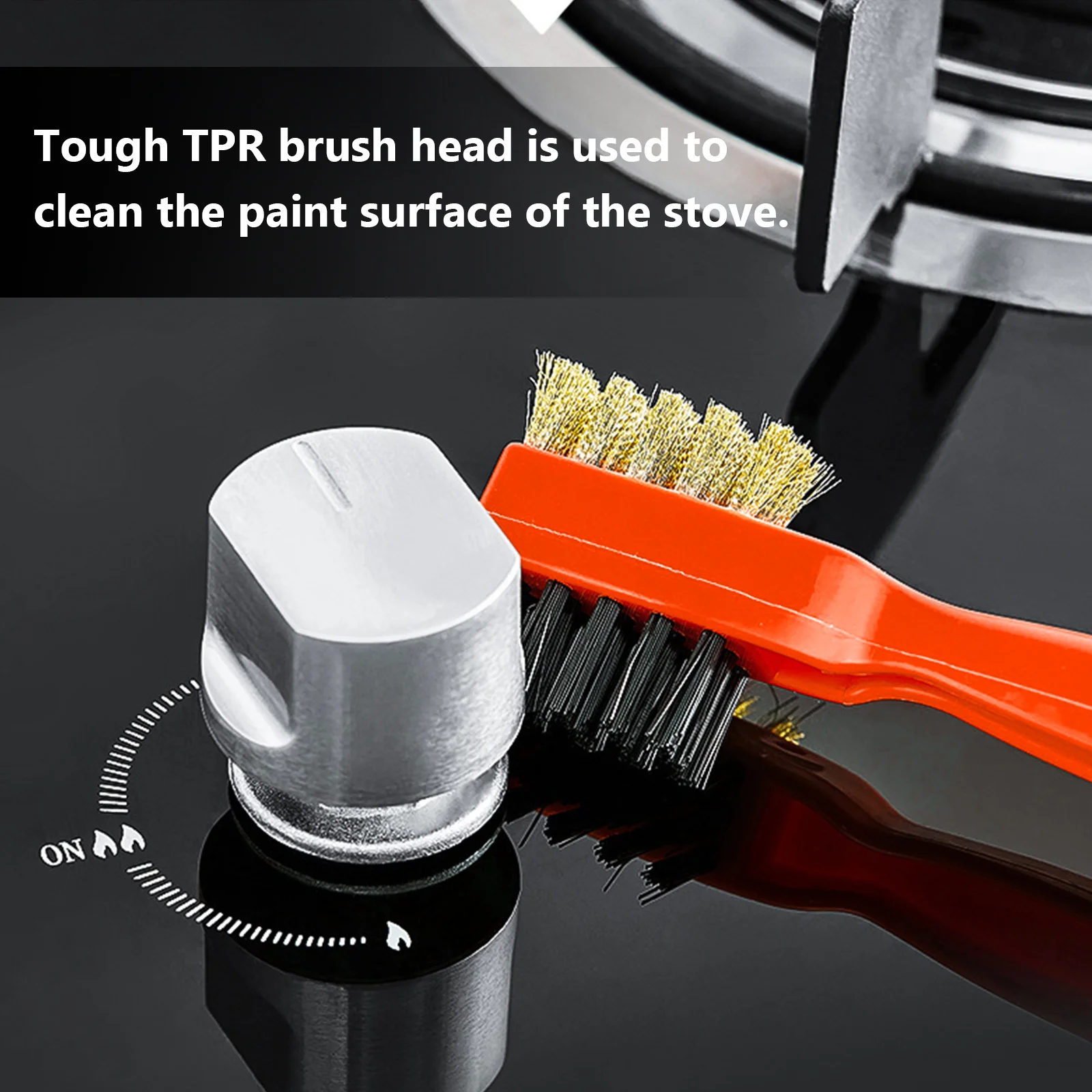 1Pcs Multi Functional Kitchen Cleaning Brush for Cooktop Degreaser Rust Remover Fine Tip Scrub Tool with Unclogging Needle