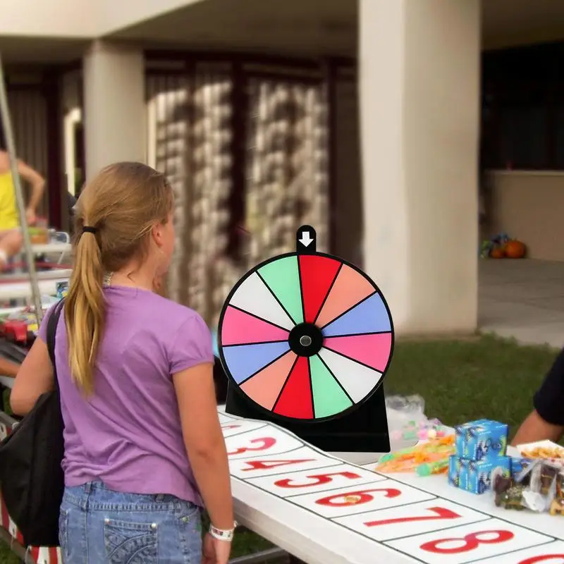 Acrylic Prize Wheel DIY Interactive Spin Wheel with Board Eraser and Pen Erasable Tabletop Roulette Spinner for Carnival Party