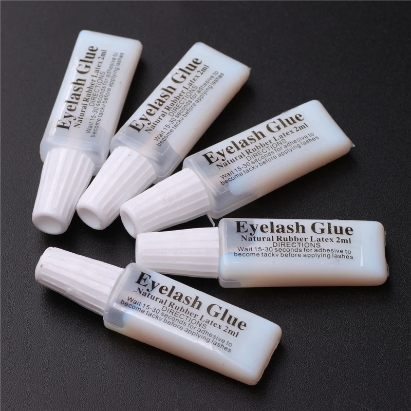 5pc 2ML natural rubber latex eyelash glue waterproof milky white eyelash glue false eyelashes accessories