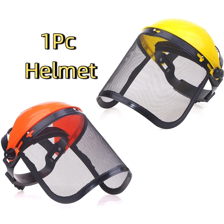 for Logging Brush Cutter Forestry Protection Garden Grass Trimmer Safety Helmet Hat with Full Face Mesh Protective Mask