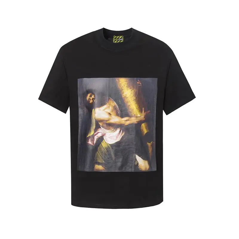 

New Arrival 2024 High Men Oil Painting SETTEARS T Shirts T-Shirt Hip Hop Skateboard Street Cotton T-Shirts Tee Top US size #729