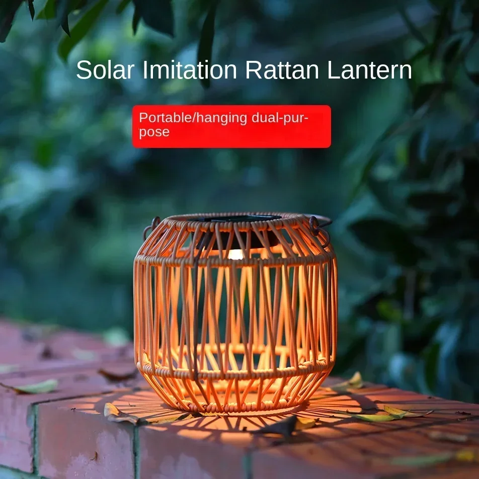 

Solar Outdoor Yard Lamp Household Portable Bamboo Decorative Lantern Balcony Garden Terrace Layout Atmosphere Chandelier