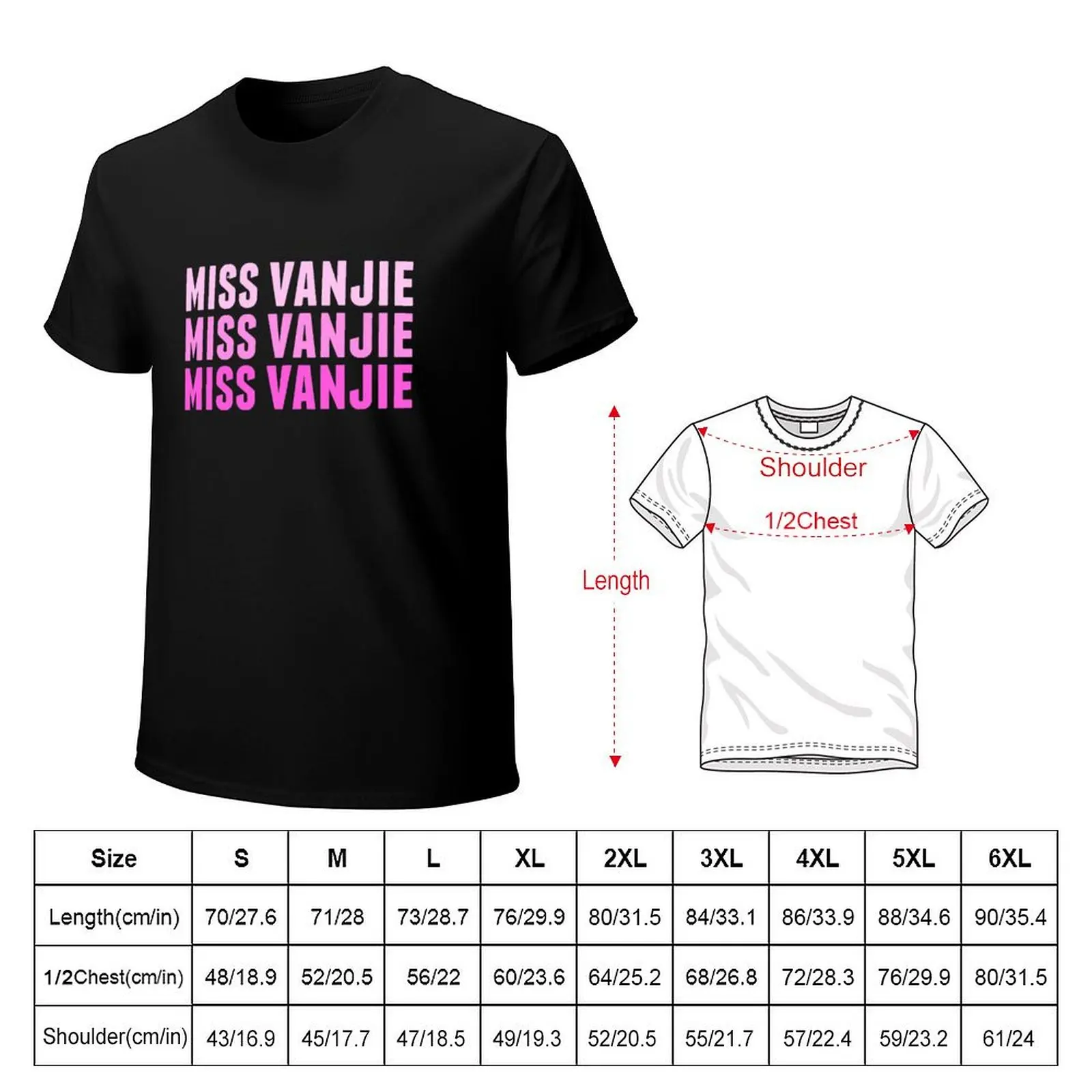 miss vanjie T-Shirt Simple Casual Short Sleeve Tee