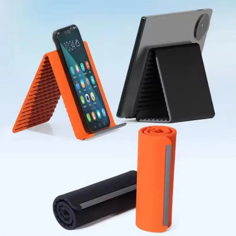 Lazy Portable Phone Stand Flexible Silicone Desktop Tablet Laptop Holder Creative Foldable Transforming Stand Travel Accessory