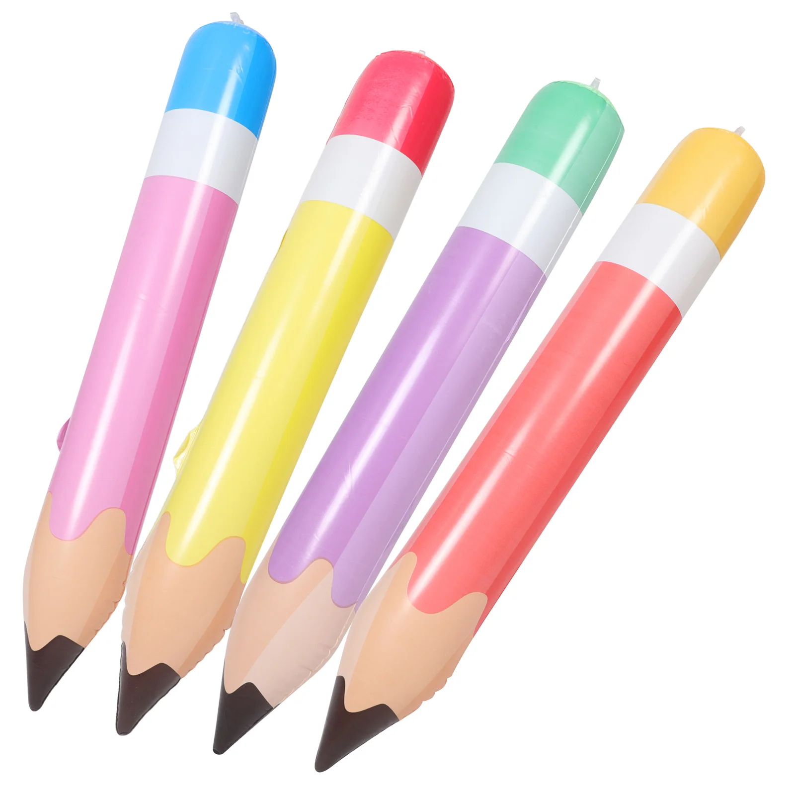 

4Pcs Giant Inflatable Pencils Vibrant Design Portable Lightweight PVC Inflatable Balloons for School Event Decorations