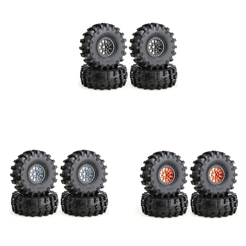 

4PCS 150Mm Metal 2.2 Beadlock Wheel Rim Tire Set For 1/10 RC Crawler Car Axial SCX10 Wraith Capra Traxxas TRX4 D90