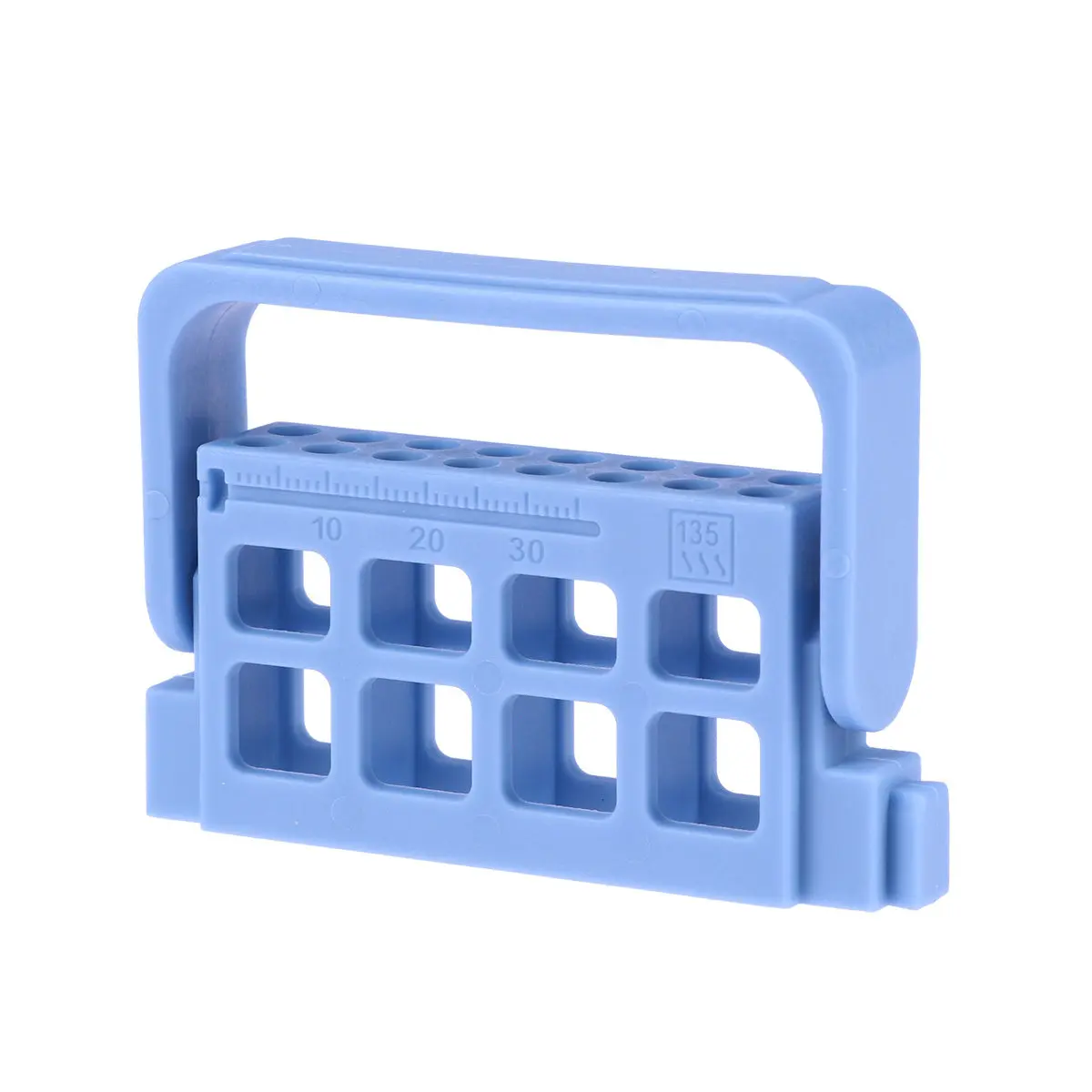 

16-Hole Dental File Holder with Built-in Counter for Root Canal Files High-Temperature Sterilization Rack Foldable Porous