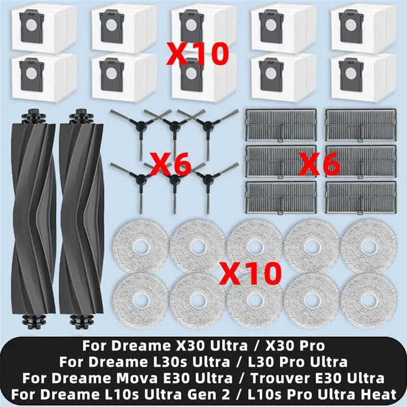 

Насадка для пылесоса AT21-34PCS для Dreame Mova E30 Ultra / L10s Ultra Gen 2 / L10s Pro Ultra Heat / X30 Ultra, запасные части для роботов-пылесосов