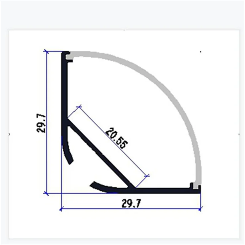 Imagem -02 - Yangmin 1m pc em Forma de v Led Sistema de Canal de Alumínio Anodizado 3.3 Pés 1m Suporte de Canto de Prata para Faixa de Led Smd3528 5050