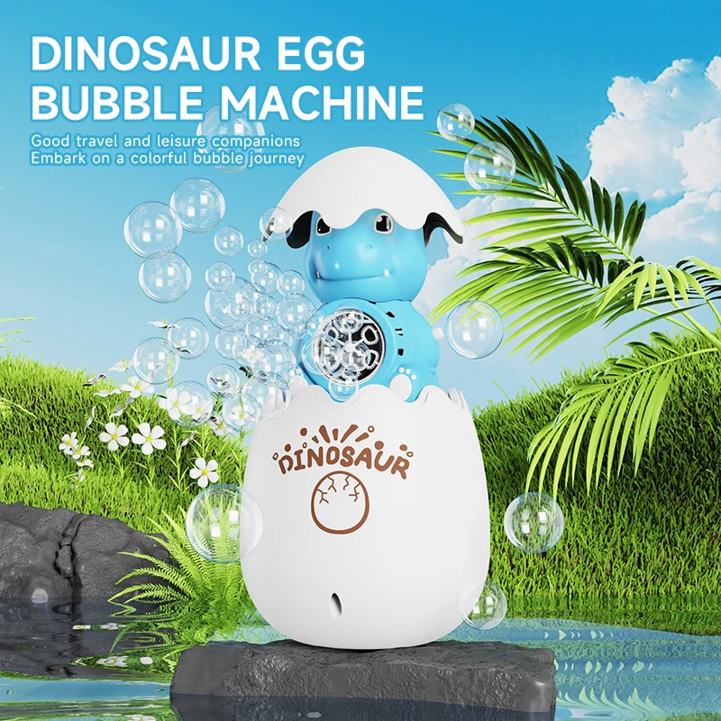 

Electric Dinosaur Egg Bubble Machine with LED & Music, Auto Bubble Blower Gun for Kids Toddler Toys, Outdoor Party Games