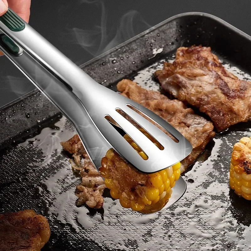 

CANBOUN 1 шт. Нескользящие щипцы для еды из нержавеющей стали, зажим для мясного салата, хлеба, гриля для барбекю, зажим для шведского стола, кухонные инструменты, кухонный аксессуар