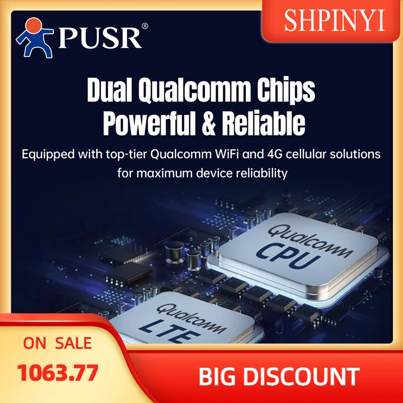 PUSR Dual Qualcomm Industrial Cellular Router 5*Ethernet+RS232+RS485 4G LTE Router Sim Card Modem WiFi Router USR-G806p