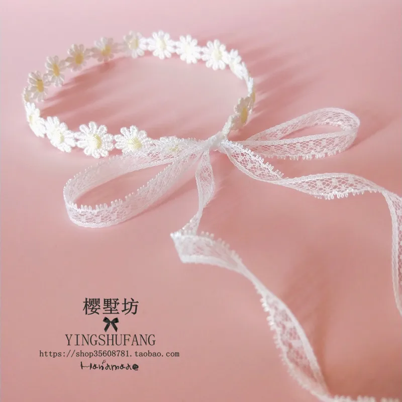 

Корейское кружевное колье с милой ромашкой и цветком, ожерелье в стиле Лолиты для девочек, цепочка на ключицы, Морі для девочек, аксессуар для косплея принцессы